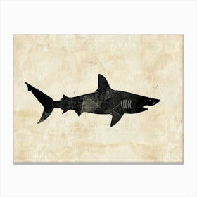 Grey Shark Silhouette 3 Canvas Print