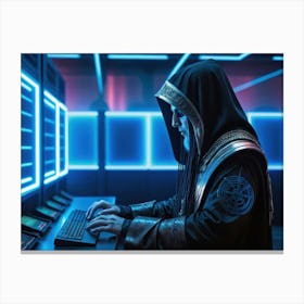 Tech priests prayying to server farms 12 Canvas Print