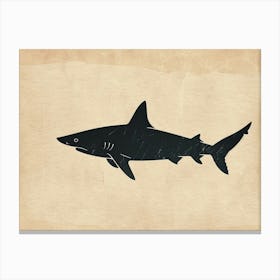Whitetip Reef Shark Shark Shark Silhouette 1 Canvas Print