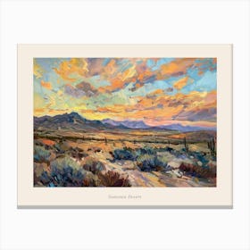 Western Sunset Landscapes Sonoran Desert 1 Poster Canvas Print