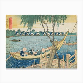 Line Fishing In The Miyato River (Ca Canvas Print