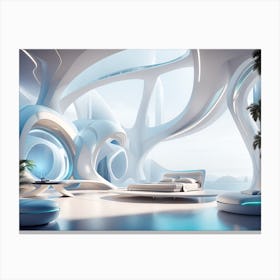 Futuristic Bedroom Canvas Print