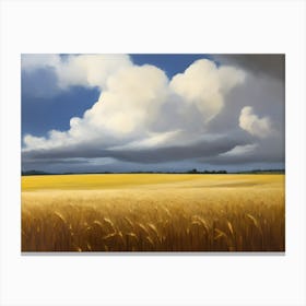 Wheat Field With Clouds Abstract Canvas Print