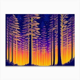 Forest At Night 3 Canvas Print