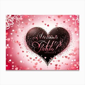 Valentines Day Gift Card Heart Shaped Elegant Script Typography Stating Affectionately Yours En (1) Canvas Print