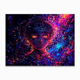 Girl In Space 3 Canvas Print