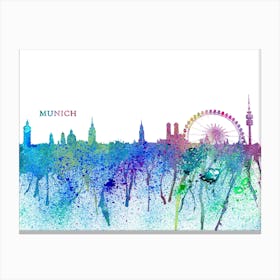 Munich Germany Skyline Splash Canvas Print