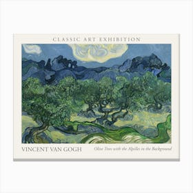 Olive Trees With The Alpilles In The Background, Vincent Van Gogh Poster Canvas Print