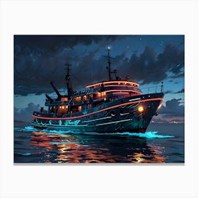 Ship In The Night Canvas Print