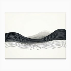 Waves, black and white eliganet look of waves Produce A Monochromatic Abstract Artwork Overlapping Squares And Rectangles Canvas Print