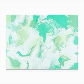 Green And White Abstract Painting Canvas Print
