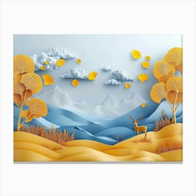 3d Modern Landscape 1 Canvas Print