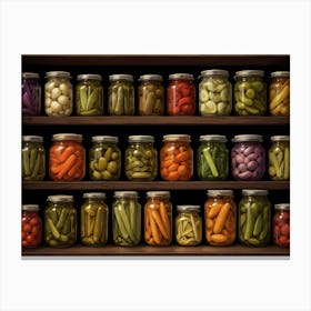 Shelves Of Preserved Vegetables 11 Canvas Print