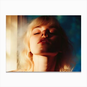 Blonde Girl Smokes Canvas Print