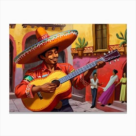 Mexican Guitar Player Canvas Print