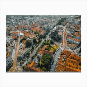 Skyline Serenity: Aerial View of Milan Art Print Canvas Print