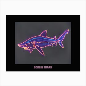 Neon Pink Goblin Shark Poster 2 Canvas Print