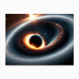 An amazing view of black hole devouring a planet Canvas Print