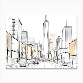 Sketch Of A City Canvas Print