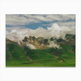 Mountains Of Tibet In Clouds Canvas Print