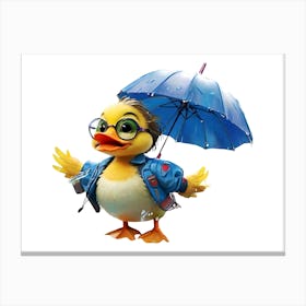 Duck In The Rain Canvas Print