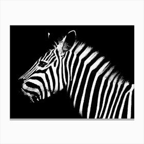 Zebra Line Art 2 Canvas Print