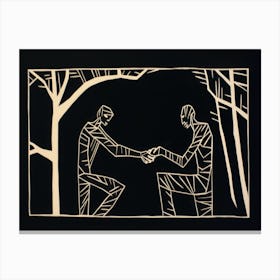 'Two People Shaking Hands' Canvas Print