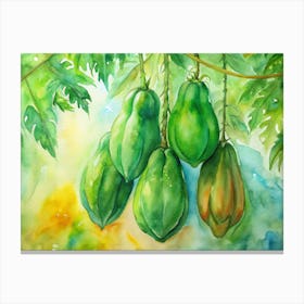 Green Papaya Painting Canvas Print