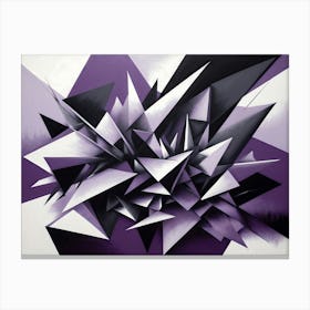 Purple And Black Abstract Painting 1 Canvas Print