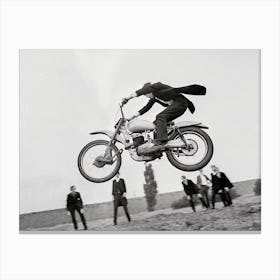 Eton Schoolboy Jump Motorcycle Canvas Print