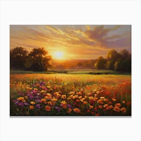 Sunset In The Meadow 26 Canvas Print