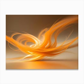 Abstract Image Of A Glowing Orange Swirl With A Light Brown Background Canvas Print