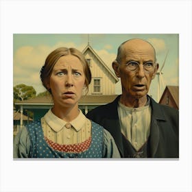 American Gothic Reimagined: Farming in the Digital Age Canvas Print