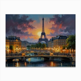 Paris At Sunset Canvas Print