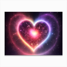 A Colorful Glowing Heart On A Dark Background Horizontal Composition 52 Canvas Print