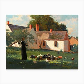 Farmyard Scene (ca. 1872–1874), Winslow Homer Canvas Print