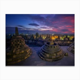 Sunrise At Borobudur Temple Canvas Print