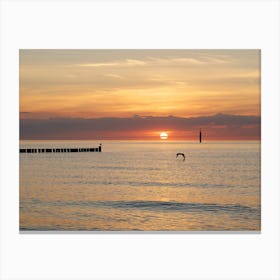Evening atmosphere on the Baltic Sea beach Canvas Print