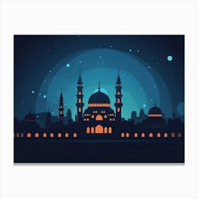 Islamic Mosque At Night Art Print Canvas Print