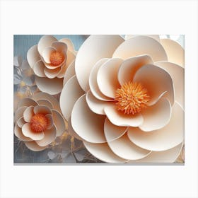 3D Paper Flowers Canvas Print