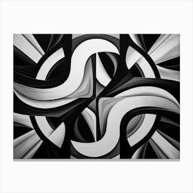Infinity Abstract Black And White 1 Canvas Print