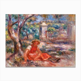 Girl At The Foot Of A Tree (1914), Pierre Auguste Renoir Canvas Print