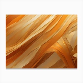 Abstract Background With Flowing, Golden Waves, Resembling Silk, Fabric, Or Molten Gold, Creating A Luxurious And Dynamic Texture Canvas Print