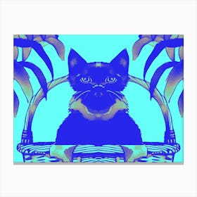 Cats Meow Blue 1 Canvas Print