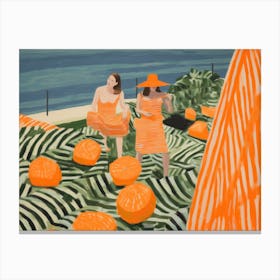 Oranges On The Beach Canvas Print