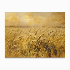 Wheat Field At Sunset Canvas Print