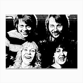 Abba Band Music Black In White Canvas Print