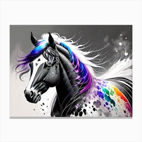 Rainbow Horse Painting 3 Canvas Print