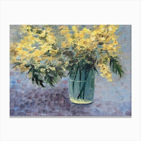 Yellow Flowers In A Vase 1 Canvas Print