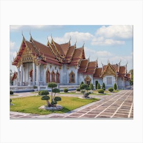 Temple In Bangkok Canvas Print